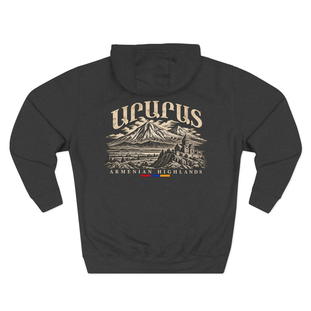 Armenian Highlands Mountain Hoodie — 'Urcus' Scenic Fleece Pullover